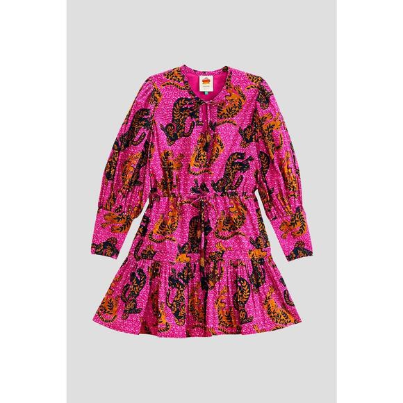 Farm Rio Wild Leopards Dress Pink Wild Leopards NWT L - Picture 1 of 10